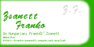 zsanett franko business card